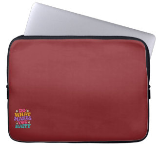 Funda Para Portátil Haz Lo Que Te Haga Feliz – Colorido Positivo Retro