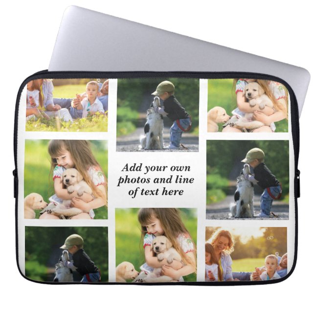 Funda Para Portátil Haz tu propio collage de fotos y texto (Frente)