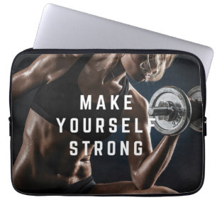 Funda Para Portátil Hazte FUERTE. Motivación del entrenamiento de las 