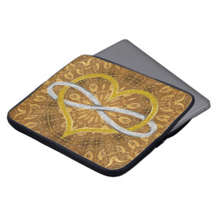 Funda Para Portátil Heart Infinity Gold Silver
