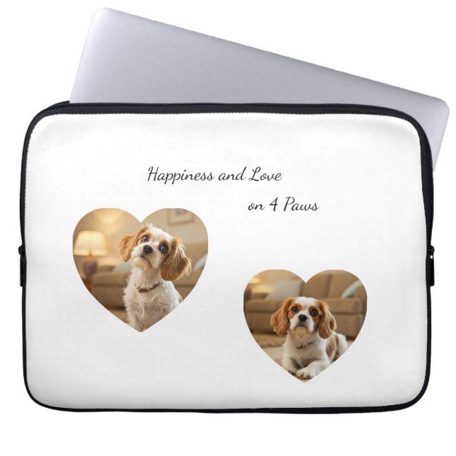 Funda Para Portátil Heart-Shaped Dog Design – “Happiness on Four Paws” (Frente)