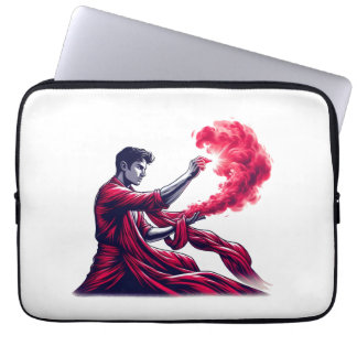 Funda Para Portátil Hechicero Rojo - Magia de la Llama Carmesí Mística