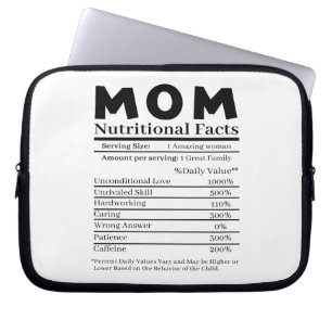 Funda Para Portátil Hechos Nutricionales De Mamá