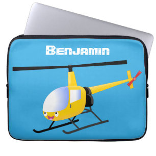 Funda Para Portátil Helicóptero de personalizado alegre amarillo lindo