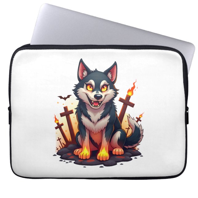 Funda Para Portátil Hellhound Husky Dog (Frente)