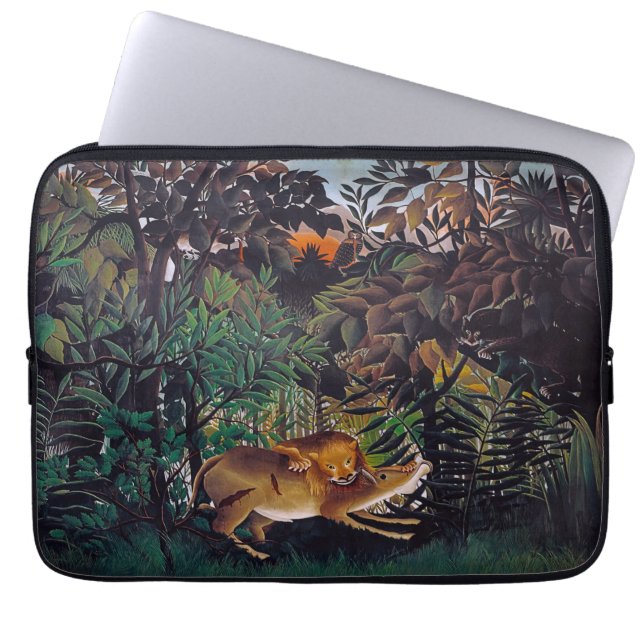 Funda Para Portátil Henri Rousseau - El león hambriento (Frente)