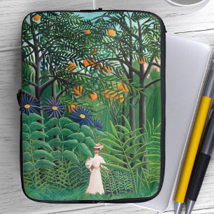 Funda Para Portátil Henri Rousseau - Mujer caminando en un bosque exót