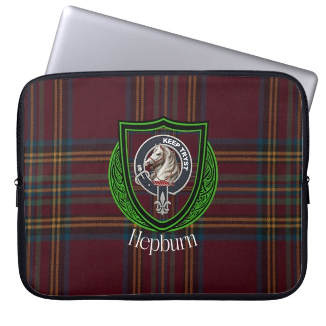 Funda Para Portátil Hepburn Scottish Clan Tartan and Crest  (Frente)