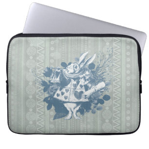 Funda Para Portátil Herald de Conejo Blanco de Maravilla Vintage
