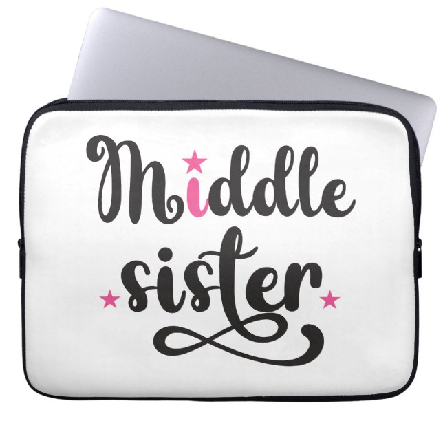 Funda Para Portátil Hermana del Medio, Estrellas Cutas (Frente)
