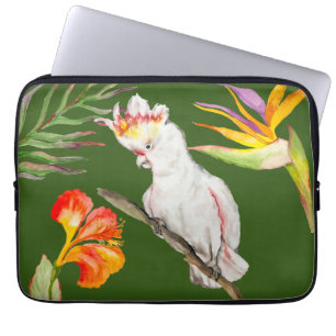 Funda Para Portátil Hermosa acuarela cacatau loro dibujo a mano