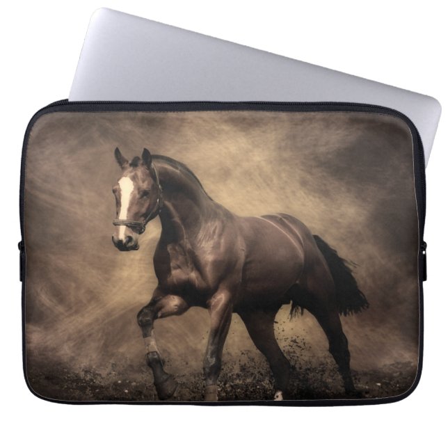 Funda Para Portátil Hermosa almohada de caballo marrón (Frente)
