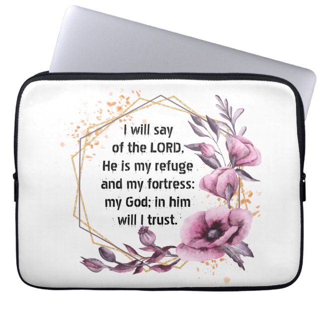 Funda Para Portátil Hermosa manga para portátil Psalm 91 (Frente)