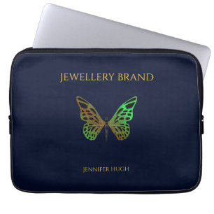 Funda Para Portátil Hermosa mariposa azul oscuro