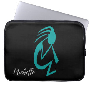 Funda Para Portátil Hermosa Pintura de Kokopelli en Turquesa