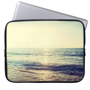 Funda Para Portátil Hermosa puesta de sol con mar y playa - Vintage y