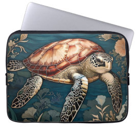 Funda Para Portátil Hermosa tortuga submarina