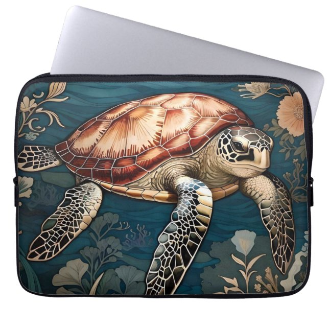 Funda Para Portátil Hermosa tortuga submarina (Frente)
