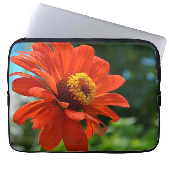 Funda Para Portátil Hermosa y elegante flor floral naranja (Frente)