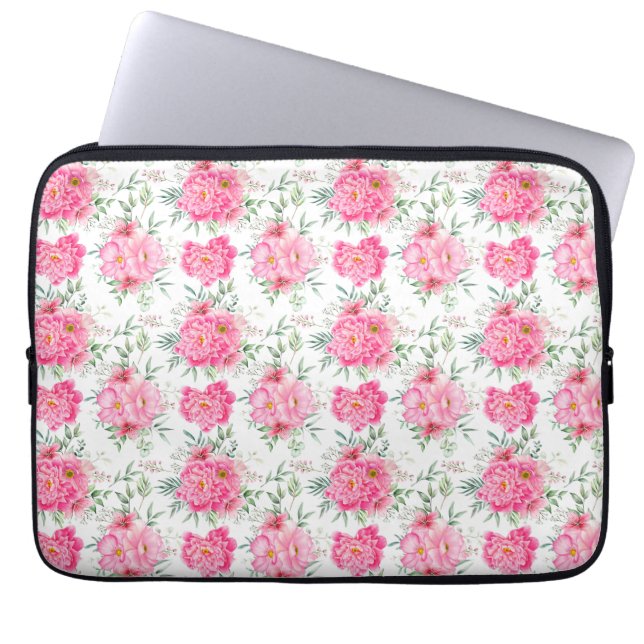 Funda Para Portátil Hermosas Flores Patrón de acuarela Floral (Frente)