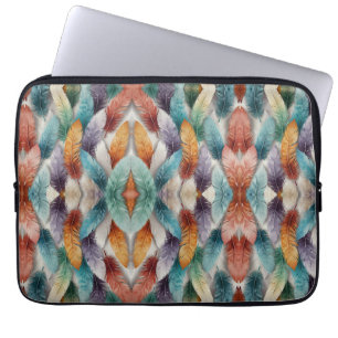 Funda Para Portátil Hermosas plumas de cristal de hielo multicolor