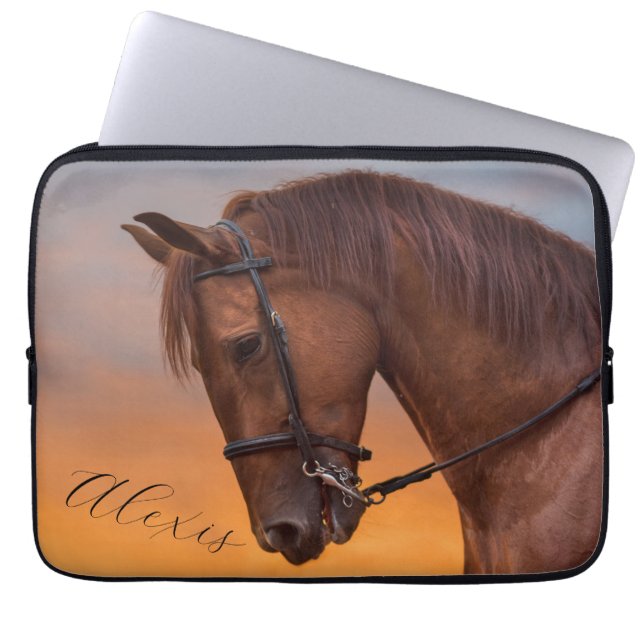 Funda Para Portátil Hermoso caballo toscado marrón (Frente)