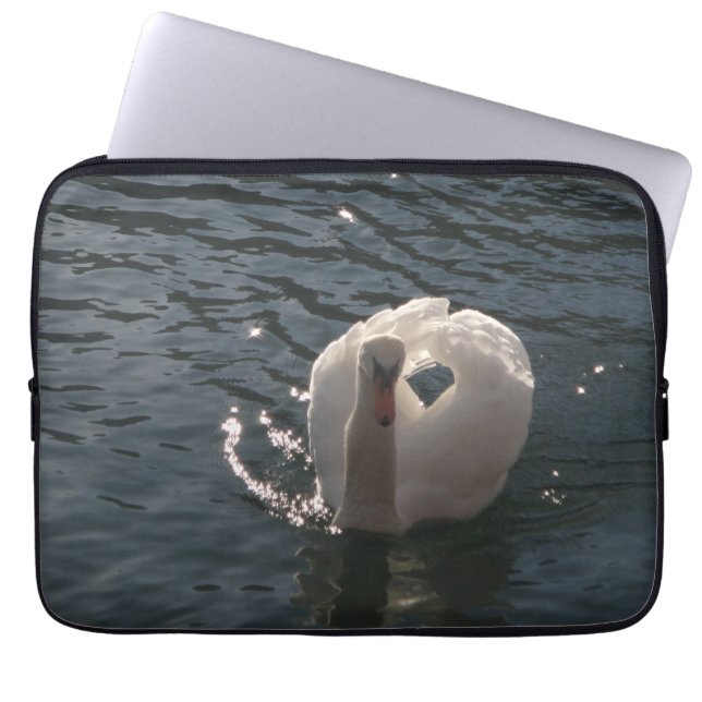 Funda Para Portátil Hermoso cisne blanco (Frente)