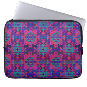 Funda Para Portátil Hermoso estilo Southwestern azul y rosa
