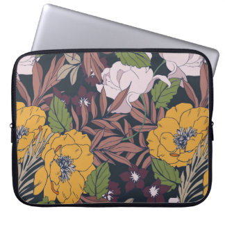 Funda Para Portátil Hermoso fondo de patrón floral sin fisuras.