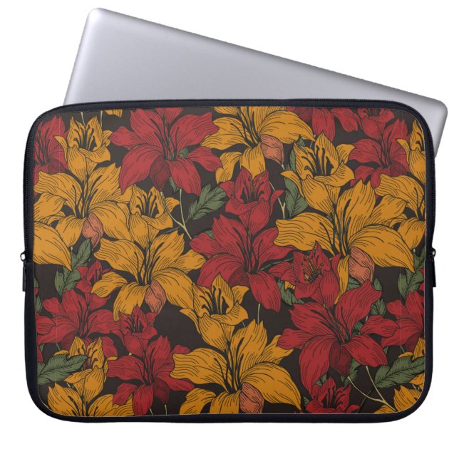 Funda Para Portátil Hermoso fondo de patrón floral sin fisuras. Troya (Frente)