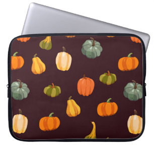 Funda Para Portátil Hermoso fondo otoñal con calabazas coloridas