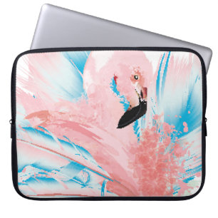 Funda Para Portátil Hermoso ilustracion con flamingo rosa dibujado y