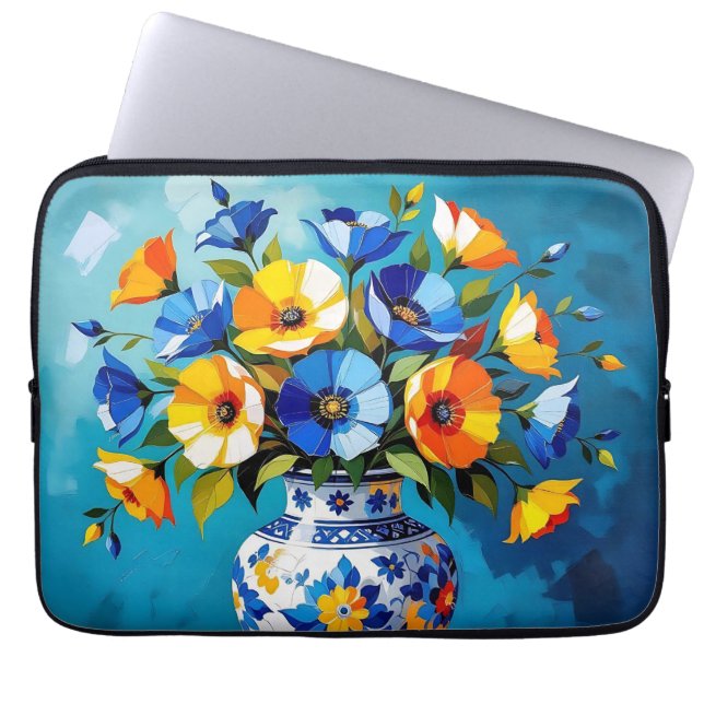 Funda Para Portátil Hermoso jarrón de flores (Frente)