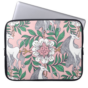 Funda Para Portátil Hermoso mar de unicornio y ornamento floral circul
