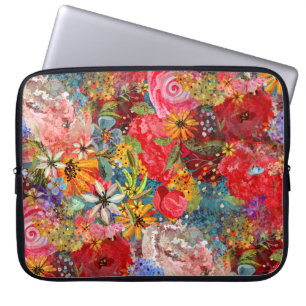 Funda Para Portátil Hermoso Modelo Floral Brillante Abstracto Abstract
