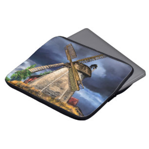 Funda Para Portátil Hermoso paisaje de molino de viento holandés - Dib