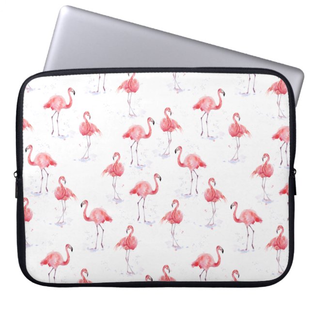 Funda Para Portátil Hermoso patrón de flamencos rosados (Frente)