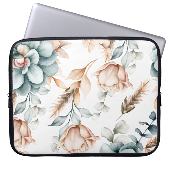 Funda Para Portátil Hermoso patrón floral sin costuras con cosecha (Frente)