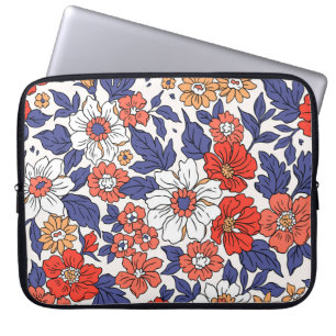 Funda Para Portátil Hermoso patrón floral vintage en pequeños realisti