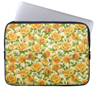 Funda Para Portátil Hermoso patrón sin foco de rosas amarillas