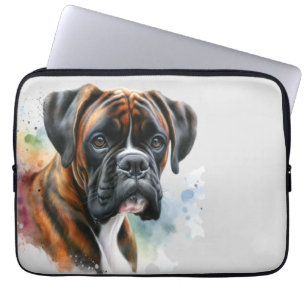 Funda Para Portátil Hermoso perro boxer en acuarela