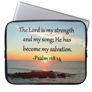 Funda Para Portátil Hermoso Psalm 118:14 Sunrise Photo Design