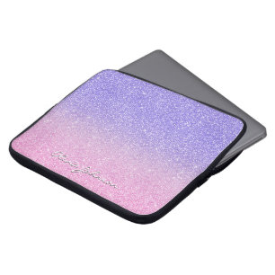 Funda Para Portátil Hermoso Purpurina rosa morado Ombre