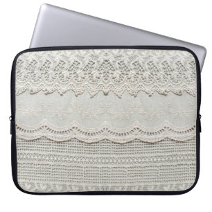 Funda Para Portátil Hermoso, sutil, blanco lacado textil cerca.