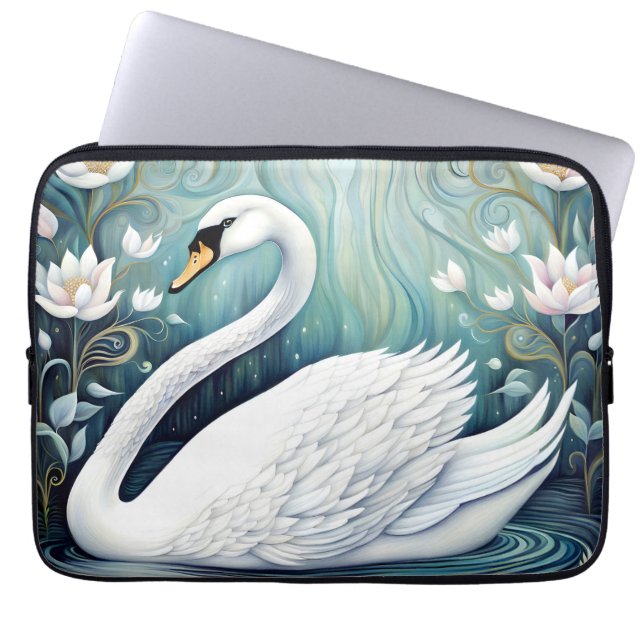 Funda Para Portátil Hermoso Swan (Frente)