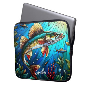Funda Para Portátil Hermoso Walleye Pike en el lago