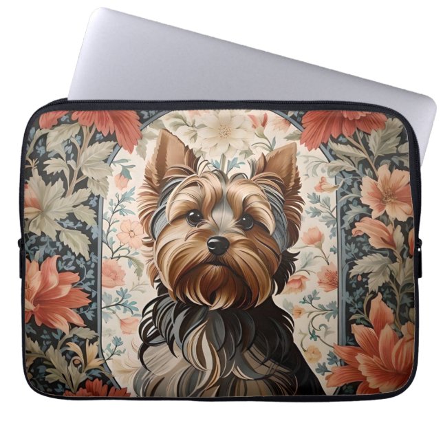 Funda Para Portátil Hermoso Yorkie | Retrato Terrier de Yorkshire (Frente)