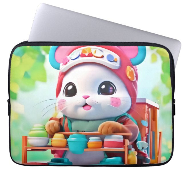 Funda Para Portátil Héroe de entrega de Hamster (Frente)