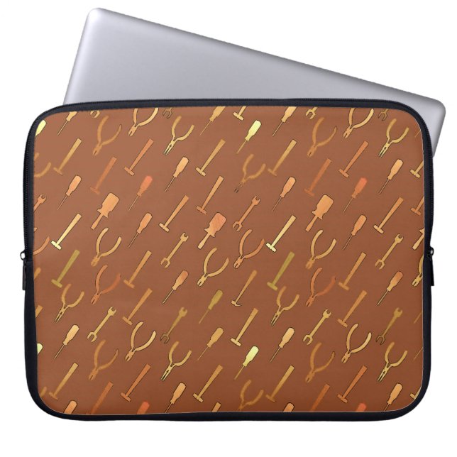Funda Para Portátil Herramientas, sobre marrón chocolate (Frente)