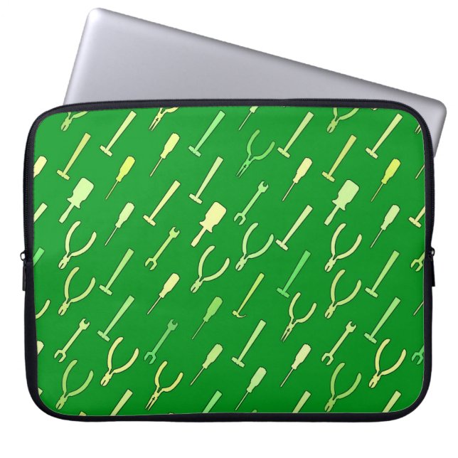 Funda Para Portátil Herramientas, sobre verde forestal (Frente)